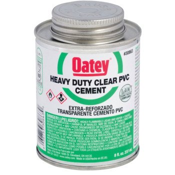 Oatey 30876 Solvent Cement, 16 oz Can, Liquid, Clear