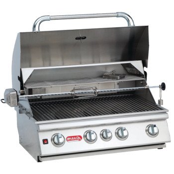 Bull Angus 47628 Gas Grill Head, 75000 Btu, LP, 4-Burner, 210 sq-in Secondary Cooking Surface, Stainless Steel Body