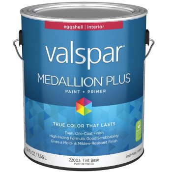 Valspar Medallion Plus 2200 028.0022003.007 Latex Paint, Acrylic Base, Eggshell Sheen, Tint Base, 1 gal