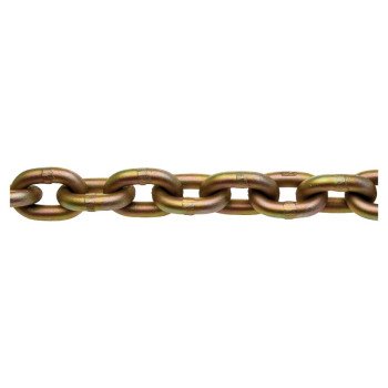 Campbell 0510626 Transport Chain, 3/8 in, 45 ft L, 6600 lb Working Load, 70 Grade, Carbon Steel, Chrome Yellow/Zinc