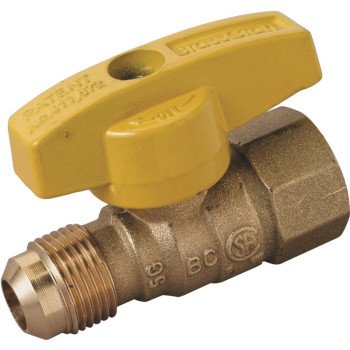 BrassCraft PSSD-41 Gas Ball Valve, 1/2 in Connection, Flared x FIP, 5 psi Pressure, Brass Body