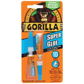 Gorilla 7800109 Super Glue, Liquid, Irritating, Straw/White Water, 3 g Tube