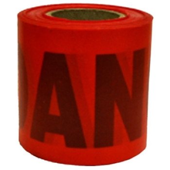 CH Hanson 16103 Barricade Safety Tape, 300 ft L, 3 in W, Red, Polyethylene