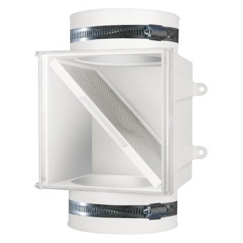 Dundas Jafine PCLT4WZW Dryer Duct Lint Trap, 4 in Duct, Polystyrene