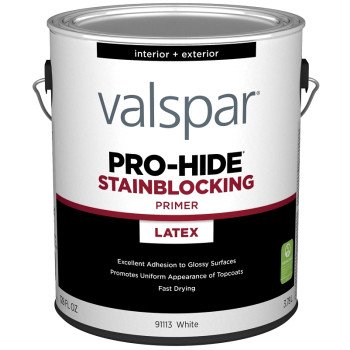 Valspar Pro-Hide 91113 028.0091113.007 Stainblocking Primer, White, 1 gal, Metal Pail