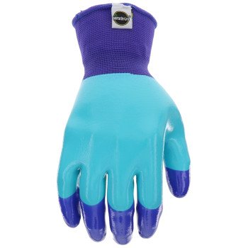 Miracle-Gro MG30855-W-SM Breathable Garden Gloves, Women's, S/M, Latex Coating, Rubber Glove, Blue