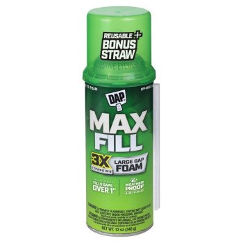 DAP Touch'n Foam Max Fill Series 7565000043 Triple Expanding Foam Sealant, Off White, 60 to 100 deg F, 12 oz Can