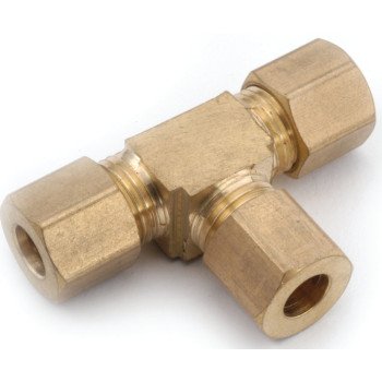 Anderson Metals 750064-04 Pipe Tee, 1/4 in, Compression, Brass, 300 psi Pressure