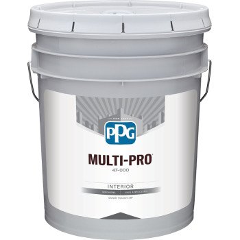 PPG MULTI-PRO 47-186/05 Interior Paint, Flat Sheen, Snowbound, 5 gal