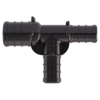 Apollo PXPAT3412125PK Pipe Tee, 3/4 x 1/2 x 1/2 in, Barb, Plastic, Black, 200 psi Pressure