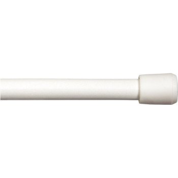 Kenney KN630/1 Spring Tension Rod, 7/16 in Dia, 18 to 28 in L, Metal, White