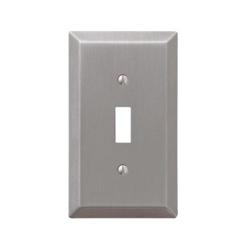 Amerelle 163TBN Wallplate, 4-15/16 in L, 2-7/8 in W, 1 -Gang, Steel, Brushed Nickel