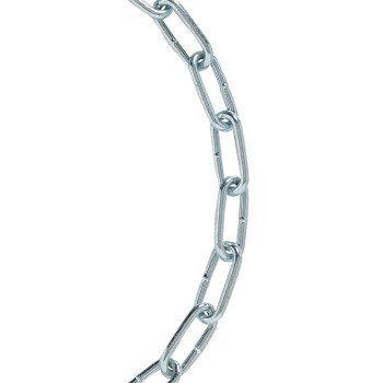 Baron 7268 Straight Link Chain, #2, 125 ft L, 310 lb Working Load, Carbon Steel, Electro Galvanized/Zinc