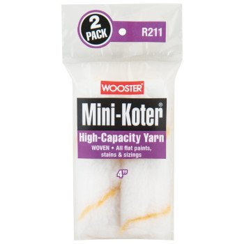 Wooster R211-4 High-Capacity Yarn Mini Roller Cover, 4 in L, Fabric Cover