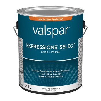 Expressions Select 029.1046003.007 Exterior Latex Paint and Primer, Acrylic, Semi-Gloss, Tint Base, 1 gal