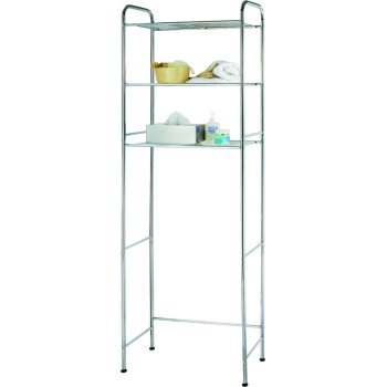 Simple Spaces TS16C0-CH Bathroom Shelf, 15 lb Each Shelf Max Weight Capacity, 3-Shelf, Steel, Polished Chrome