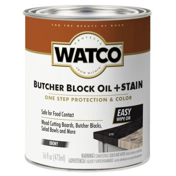 WATCO 359023 Oil and Stain, Ebony, Liquid, 16 oz Can