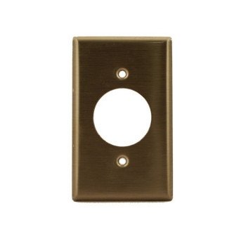 Leviton 84020-40 Single Receptacle Wallplate, 4-1/2 in L, 2-3/4 in W, 1 -Gang, 302 Stainless Steel, Smooth