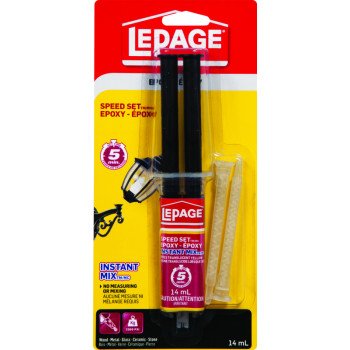 LePage 1028091 Epoxy, Translucent Yellow, Liquid, 14 mL Syringe