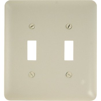 Amerelle 935TTAL Wallplate, 5 in L, 4-5/8 in W, 2 -Gang, Steel, Light Almond