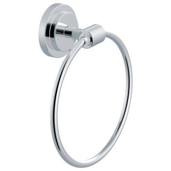 Moen Iso Series DN0786CH Towel Ring, 6 in Dia Ring, 22 lb, Aluminum/Zinc, Chrome, Screw Mounting