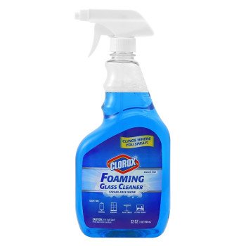 Clorox BBP0080 Trigger Glass Cleaner, 32 oz Spray Bottle, Foam, Fresh Scent, Blue