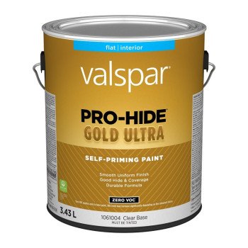 Pro-Hide Gold Ultra 029.1061004.007 Interior Self-Priming Paint, Flat, Clear, 1 gal, 37 sq-m Coverage Area