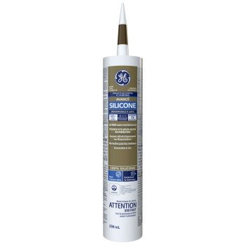 GE Silicone II SE2186 Window and Door Sealant, Brown, 299 mL