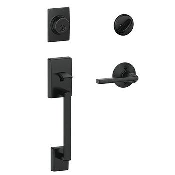 Schlage F Series F60 CEN 622 LAT Combination Lockset, Mechanical Lock, Lever Handle, Straight Design, Matte Black