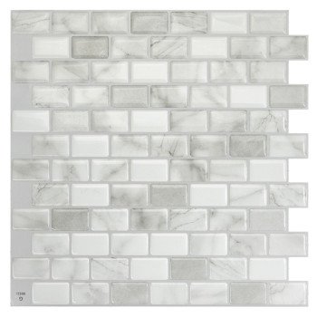 Smart Tiles Mosaik Series SM1103G-04-QG Wall Tile, 9.74 in L Tile, 9.8 in W Tile, Ravenna Roma Pattern, Vinyl