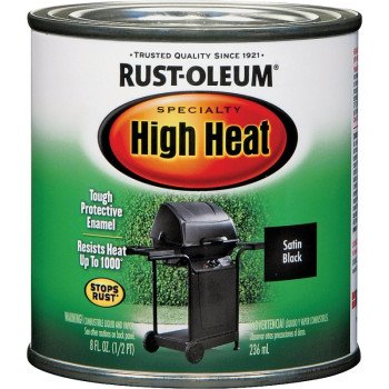 Rust-Oleum Stops Rust 7778730 Enamel Paint, Oil, Satin, Black, 0.5 pt, Can, 260 to 520 sq-ft/gal Coverage Area