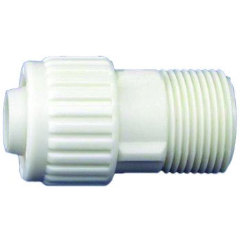 Flair-It 16872 Tube to Pipe Adapter, 3/4 in, PEX x MPT, Polyoxymethylene, White