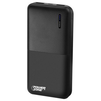 PowerZone S80 Power Bank, 10000 mAh Capacity, Black