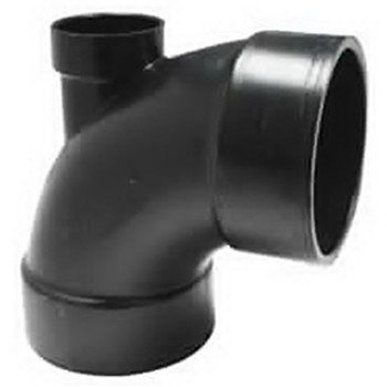 Canplas 102249BC Pipe Elbow, 4 x 2 in, Hub, 90 deg Angle, ABS, Black