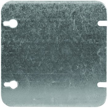 Tradeselect 72C1BAR Box Cover, 4.6 in Dia, 4-11/16 in L, 4-11/16 in W, Square, Metal, Silver