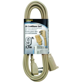 PowerZone OR681509 Single-Ended Extension Cord, SPT-3, Vinyl, Beige, For: Air conditioner and Appliances