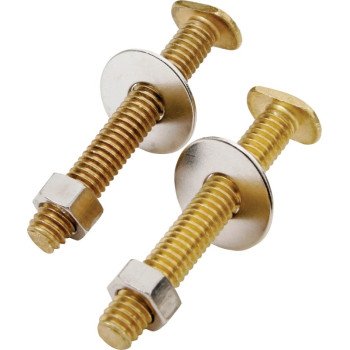 ProSource 8045 Bolt Set, Brass, Brass, For: Use to Attach Toilet to Flange