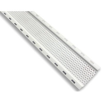 Duraflo 648FTWH Soffit Strip Vent, 8 ft L, 2 in W, 69 sq-in Net Free Ventilating Area, Plastic, White