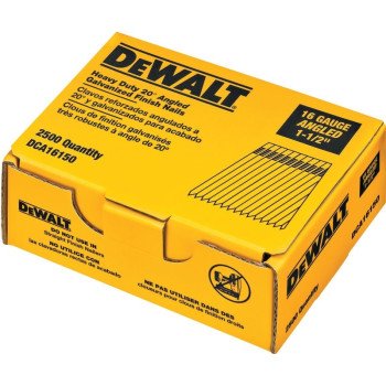 DEWALT DCA16150 Finish Nail, Glue Collation, 1-1/2 in L, 16 Gauge, Suitable for: DC618K Finish Nailer