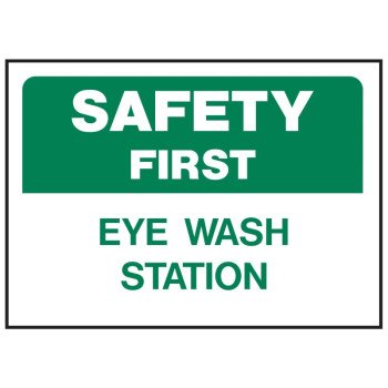 Hy-Ko 573 Safety Sign, Rectangular, EYE WASH STATION, Green Legend, White Background, Polyethylene