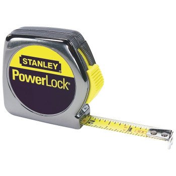 STANLEY 33-212 Measuring Tape, 12 ft L Blade, 1/2 in W Blade, Steel Blade, Metal Case, Closed Case