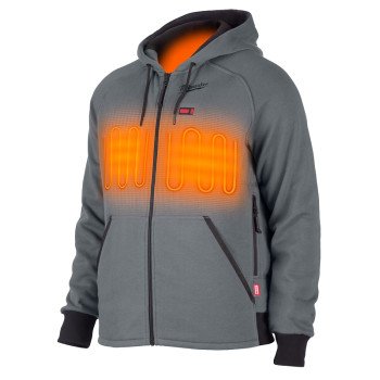 Milwaukee 306G-21-L Heated Hoodie, L, Men's, Gray, Regular Fit