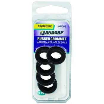 Jandorf 61506 Grommet, Rubber, Black, 1/4 in Thick Panel