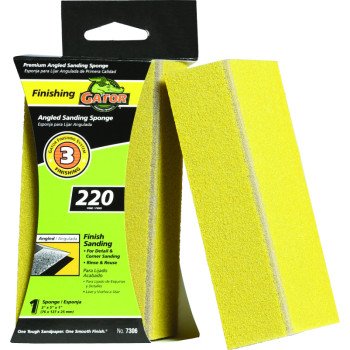 Gator 7306 Sanding Sponge, 5 in L, 3 in W, 220 Grit, Extra Fine, Aluminum Oxide Abrasive