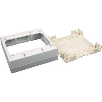 Wiremold NMW NMW3-2 Outlet Box, 2 -Gang, Plastic, White, Wall Mounting