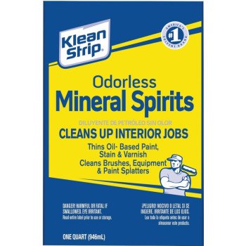 Klean Strip QKSP94005CA Mineral Spirit Thinner, Liquid, Aromatic Hydrocarbon, Clear, 1 qt, Can