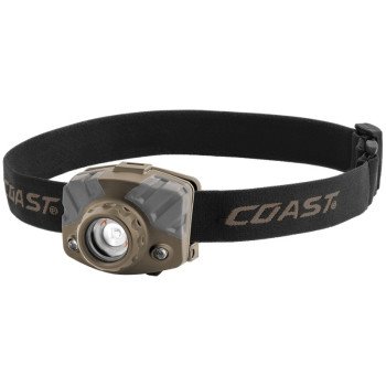 Coast FL68 Tri-Color Headlamp, AAA Battery, Alkaline Battery, LED Lamp, 400 Lumens, Flood Beam, 104 ft Beam Distance