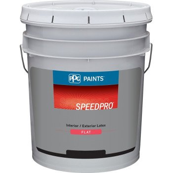 PPG SPEEDPRO 14-650/05 Interior Paint, Flat Sheen, White, 5 gal, 400 to 500 sq-ft/gal Coverage Area