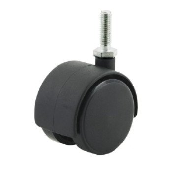 Dh Casters C-T20T1BKB Swivel Caster with Brake, 2 in Dia Wheel, Plastic Wheel, Black, 85 lb