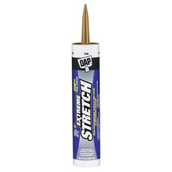 DAP EXTREME STRETCH 7079818718 Premium Elastomeric Sealant, Tan, 24 hr Curing, 40 to 100 deg F, 10.1 fl-oz Cartridge